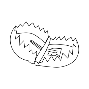 Bear Trap Outline SVG, Hunting Trap SVG Clipart Files Bear SVG