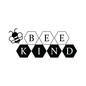 Bee Kind SVG with Black Honeycombs, Kindness Instant Download Bee SVG