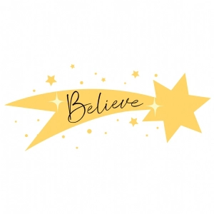 Believe with Star SVG, Christmas SVG Design New Year SVG