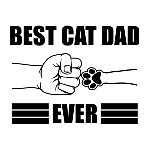 Best Cat Dad Ever SVG with Paw and Bump, Fathers Day SVG Dad SVG