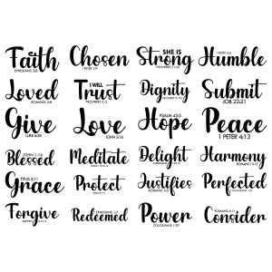 Bible Verses SVG Designs Bundle, Christian Inspirational Saying SVG Files Bible Verse SVG