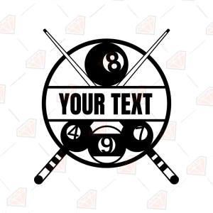 Billiard SVG Monogram – Personalized Pool Split Name Cut File