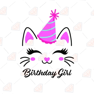 Birthday Girl Cat SVG