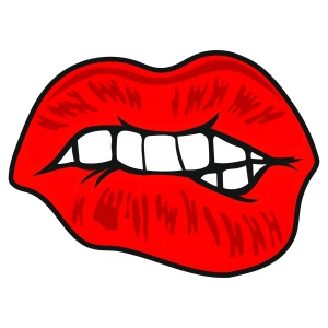 Bite Lips SVG, Red Lips Kiss SVG Vector Files Valentine's Day SVG