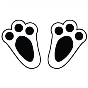 Black and White Bunny Feet SVG Files, Instant Download Bunnies SVG