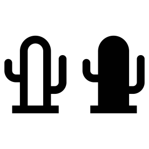 Black and White Cactus SVG Cut & Clipart File Icon SVG