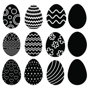 Easter Egg Of White And Black Chocolate Lines Design Svg Png Icon Free  Download (#57837) 