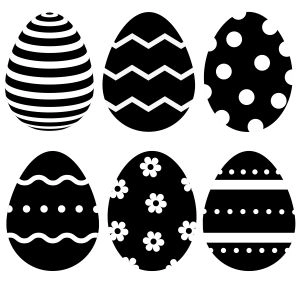 Black and White Easter Eggs SVG Easter Day SVG