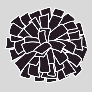 Black and White Pom Pom SVG, Pom Pom Vector Instant Download Cheerleading SVG