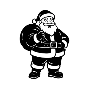 Black and White Santa SVG & DXF Cut Files Santa Claus SVG