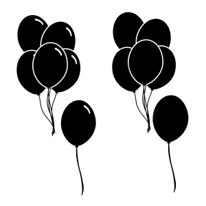 Black Balloons Shape SVG Bundle, Balloobaloon Clipart SVG Instant Download Vector Illustration