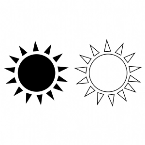 Black Basic Suns SVG Clipart Cut Files Sky/Space