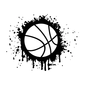 Black Basketball Splatter SVG Cut File Basketball SVG