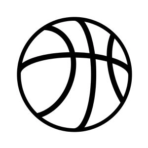 Black Basketball Outline SVG, Instant Download Basketball SVG