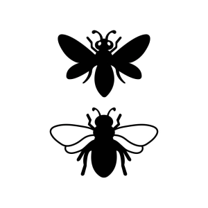 Black Honey Bee SVG Cut & Clipart File Bee SVG