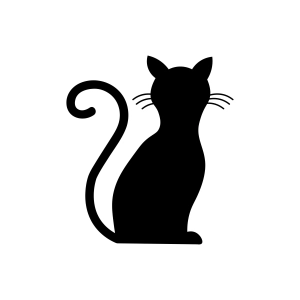 Black Cat SVG cut file, Sitting cat clipart Cat SVG