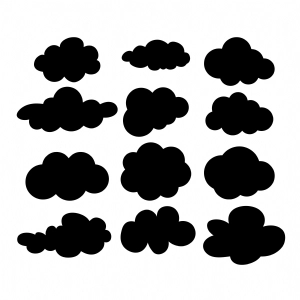 Black Clouds Bundle SVG, Clouds Bundle Clipart SVG Instant Download Sky/Space