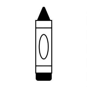 Black Single Crayon SVG Cut & Clipart Files School SVG
