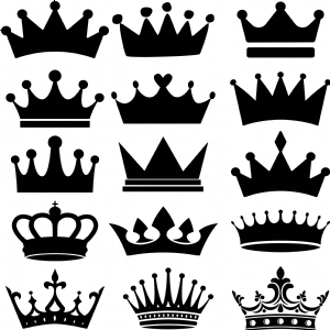 Black Crown Bundle SVG Cut Files, Crown Bundle Instant Download Vector Objects