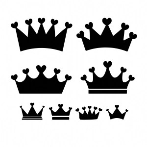 Black Heart Crown SVG Bundle, Instant Download Vector Objects