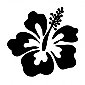 Black Hibiscus Flower SVG Cut Files, Hibiscus Silhouette Drawings