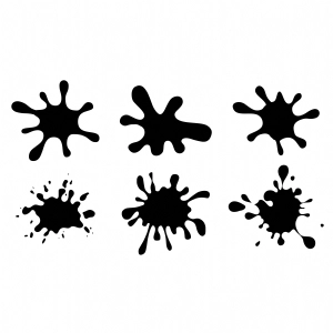 Black Ink & Paint Splatter SVG, Black Splatters Bundle SVG Instant Download Vector Illustration