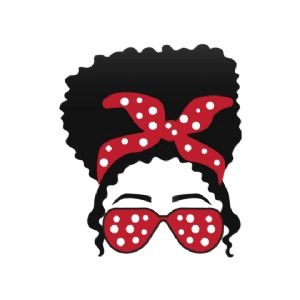 Black Afro Girl Bun SVG Cut File, Black Girl Messy Bun SVG Black Lives Matter