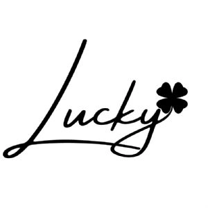 Hand Writing Lucky SVG with Shamrock, Instant Download Shamrock SVG