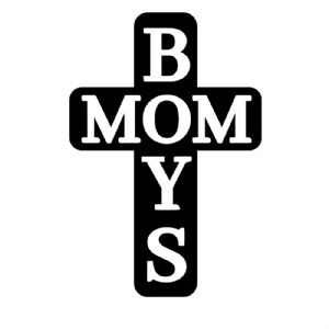 Black Mom Boys Cross SVG, Mom Boys Cut File Mom SVG