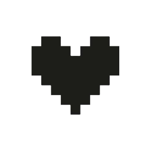 Black Pixel Heart SVG Cut File Symbols