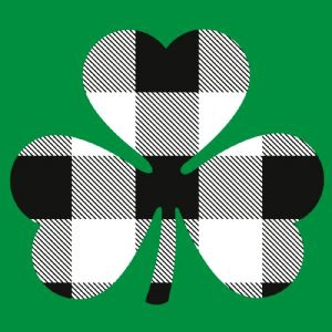 Black Buffalo Plaid Shamrock SVG Cut File, Instant Download Shamrock SVG