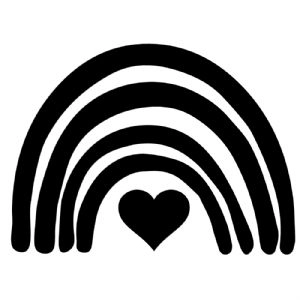 Black Rainbow with Heart SVG, Rainbow Vector Instant Download Rainbow SVG