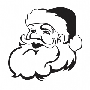 Black Santa Head SVG Cut Files, Instant Download Christmas SVG