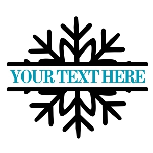 Black Snowflake Monogram SVG Cut File, Snowflake Vector Files Snowflake SVG