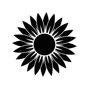 Black Sunflower SVG Cricut File, Sunflower Clipart Sunflower SVG