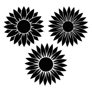 Silhouette of Sunflowers Bundle SVG Cut Files Sunflower SVG