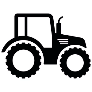 Black Tractor SVG Cut and Clipart Files Transportation