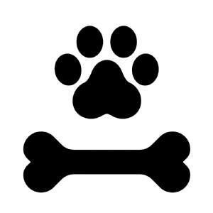 Bone and Paw SVG Cut & Clipart Files, Bone and Paw Digital Download Dog SVG