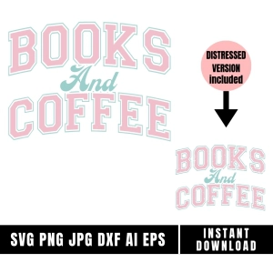 Books and Coffee SVG, 2 Designs Svg