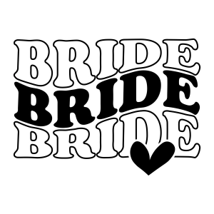 Stacked Wavy Bride SVG Wedding SVG