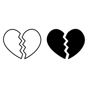 Broken Heart SVG, Broken Heart Outline SVG Clipart Heart SVG