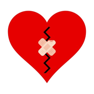 Sewn Up Broken Heart SVG, Broken Heart SVG Vector Image Valentine's Day SVG