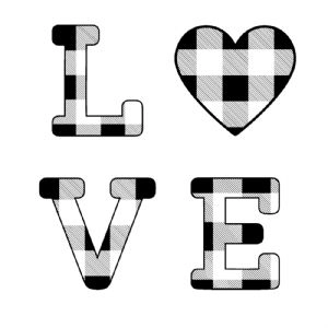 Black Buffalo Plaid Heart PNG Valentine's Day SVG
