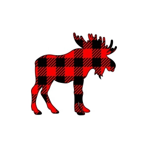 Buffalo Plaid Moose SVG Cut File Moose Silhouette