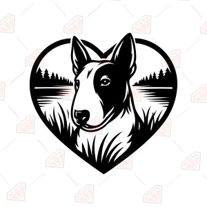 Bull Terrier SVG With Heart – Dog Cut File
