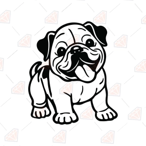 Bulldog Puppy SVG – Cute Smiling Puppy Bulldog SVG