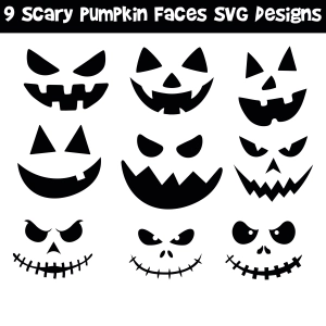 Scary Pumpkin Face SVG Bundle, Bundle Jack O'Lantern Faces SVG Pumpkin SVG