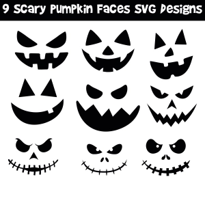 Scary Pumpkin Face SVG Bundle, Bundle Jack O'Lantern Faces SVG | PremiumSVG