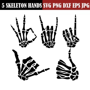 Skeleton Hands SVG Bundle, Vector Cut Files Halloween SVG