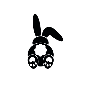Bunny Bum and Leg SVG Clipart Files, Instant Download Bunnies SVG